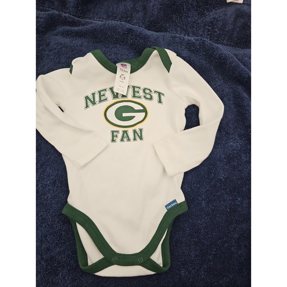 NFL Green Bay Packers Newest Fan Infant Bodysuit Long Sleeve 0-3 Months Gerber